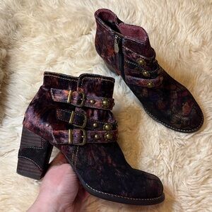 New L'ARTISTE Womens Nakisha Boots - Leather/Velvet - EU 38/US 7.5
